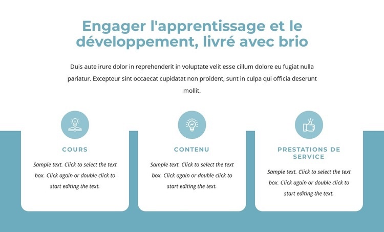 Engager l'apprentissage et le développement Modèles de constructeur de sites Web