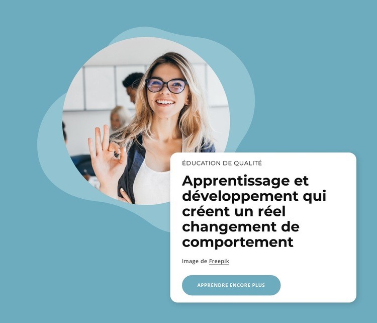 Contenu d'apprentissage et de développement Maquette de site Web