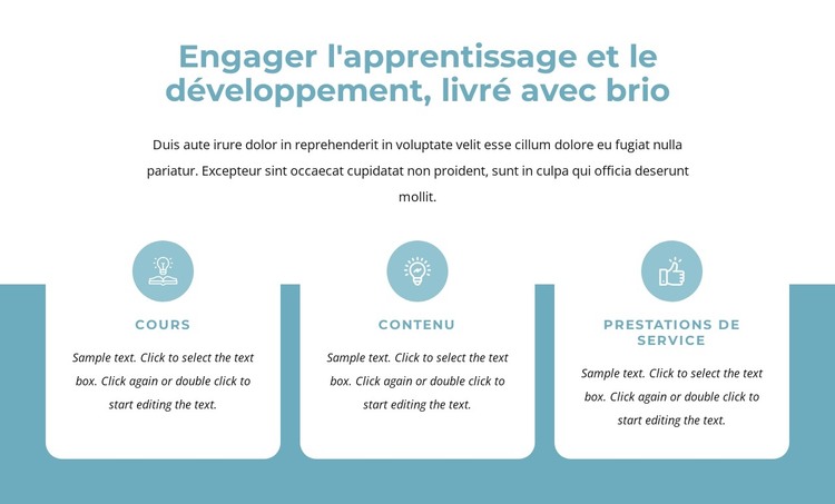 Engager l'apprentissage et le développement Modèle HTML