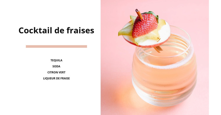 Cocktail de fraises Modèle de site Web