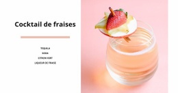 Sections De La Page D'Accueil Pour Cocktail De Fraises