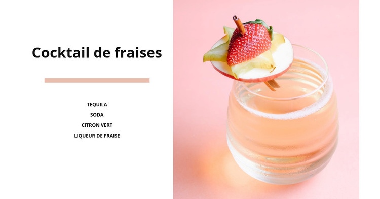 Cocktail de fraises Modèle d'une page