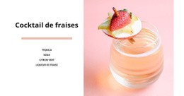 Page De Destination Du Site Web Pour Cocktail De Fraises