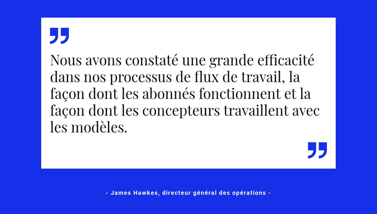 Citation sur fond blanc Thème WordPress