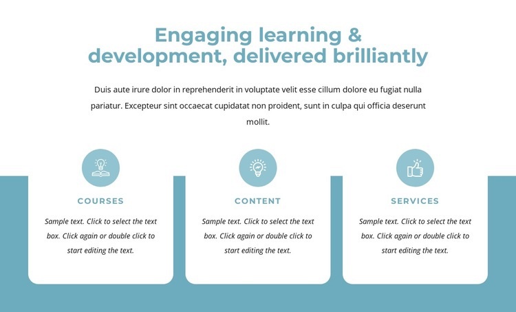 Engaging learning and development Homepage Design