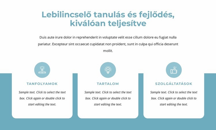 Lebilincselő tanulás és fejlődés Weboldal tervezés