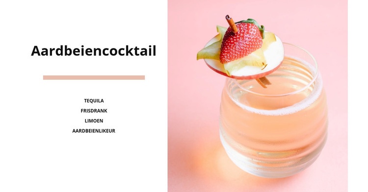 Aardbeiencocktail Sjabloon voor één pagina