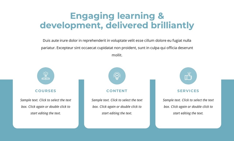 Engaging learning and development One Page Template