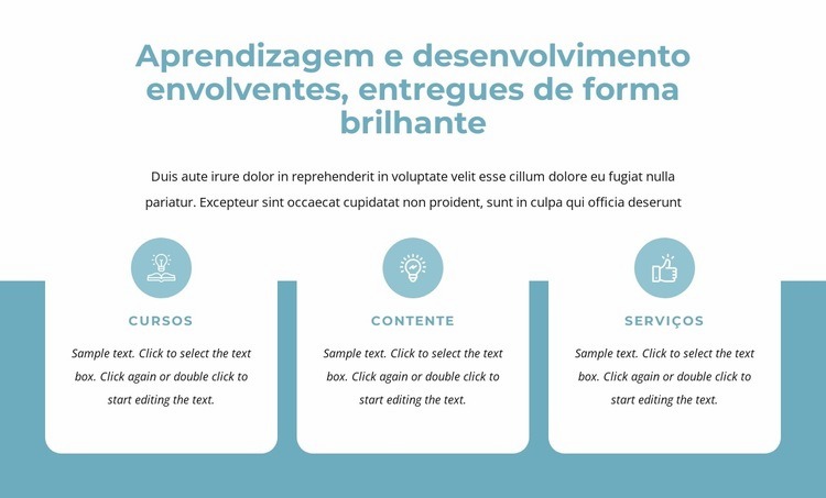 Envolvendo aprendizado e desenvolvimento Modelos de construtor de sites