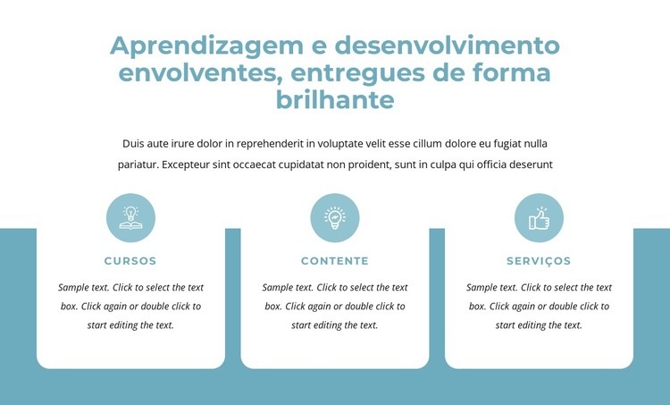 Envolvendo aprendizado e desenvolvimento Design do site