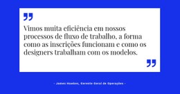 Layout CSS Gratuito Para Citação Em Fundo Branco