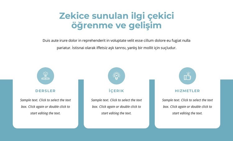 İlgi çekici öğrenme ve gelişim Bir Sayfa Şablonu