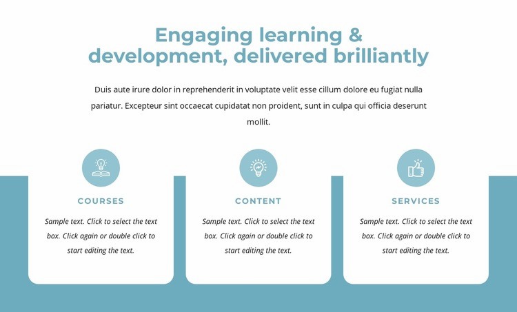 Engaging learning and development Web Page Design