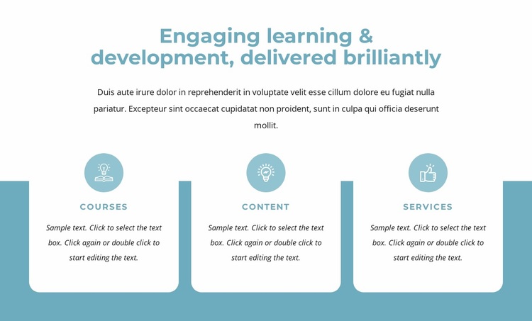 Engaging learning and development Website Design