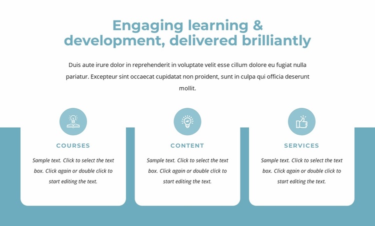 Engaging learning and development Landing Page