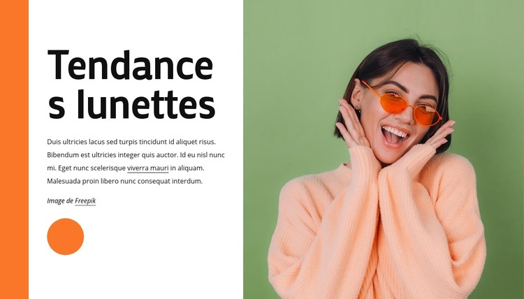 Tendances lunettes Modèle de site Web