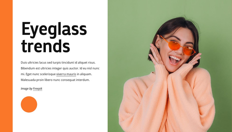 Eyeglass trends One Page Template