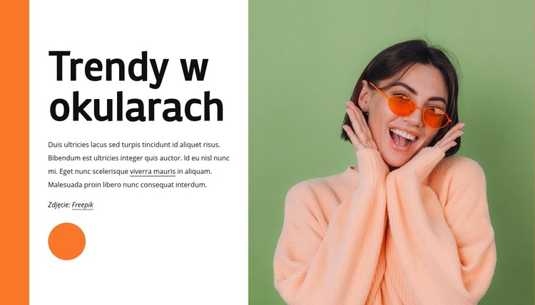 Trendy w okularach Szablon witryny sieci Web