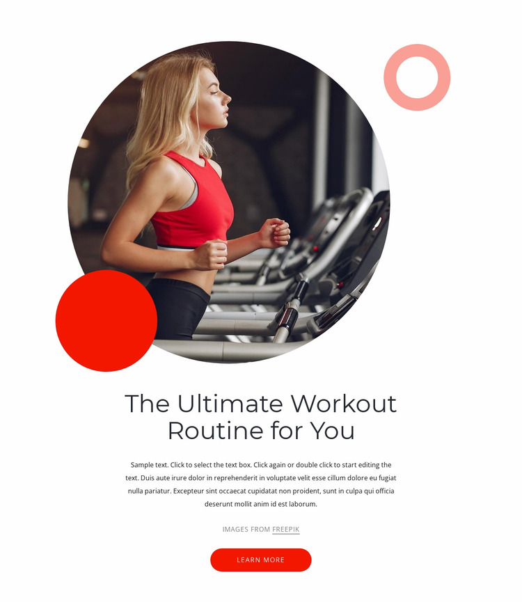 Ultimate workouts Website Mockup