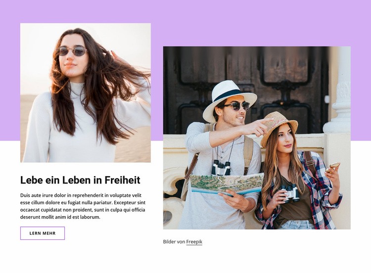 Lebe ein Leben in Freiheit HTML Website Builder