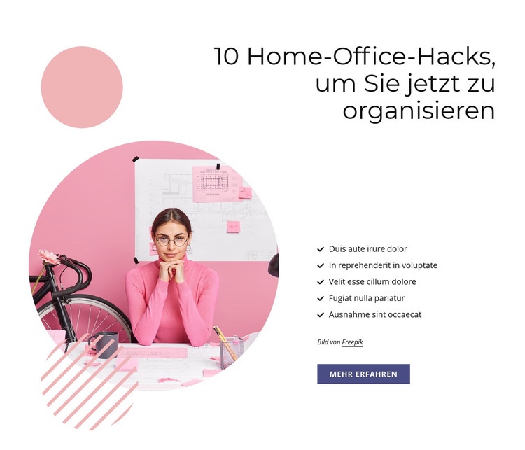 10 Homeoffice-Hacks Landing Page