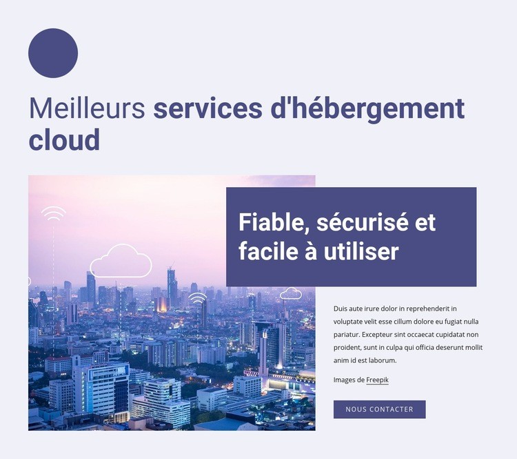 Meilleurs services d'hébergement cloud Modèles de constructeur de sites Web