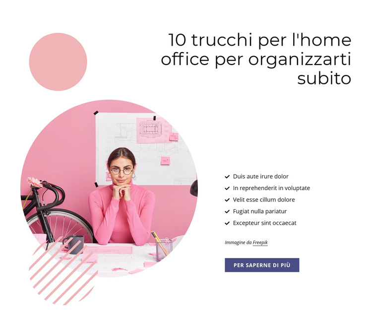 10 trucchi per l'home office Modello di sito Web