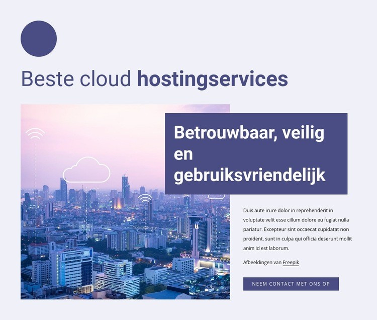 Beste cloudhostingservices HTML5-sjabloon