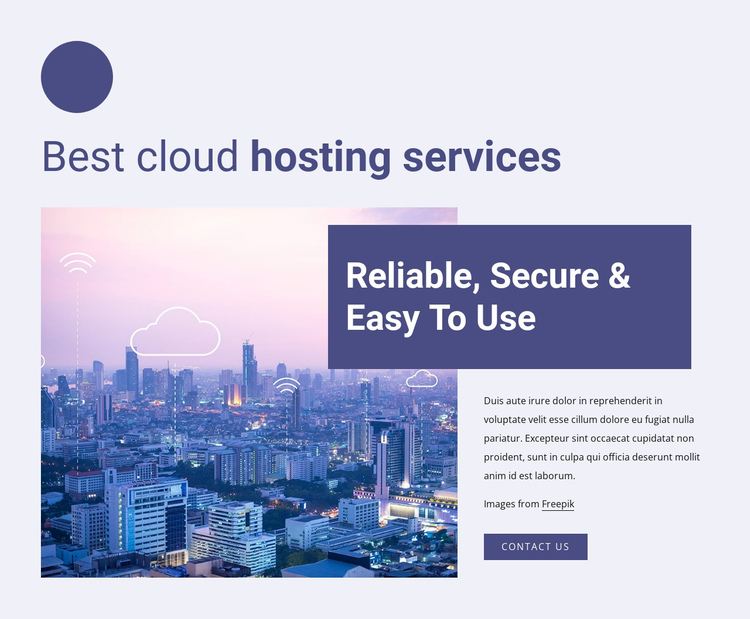 Best cloud hosting services One Page Template