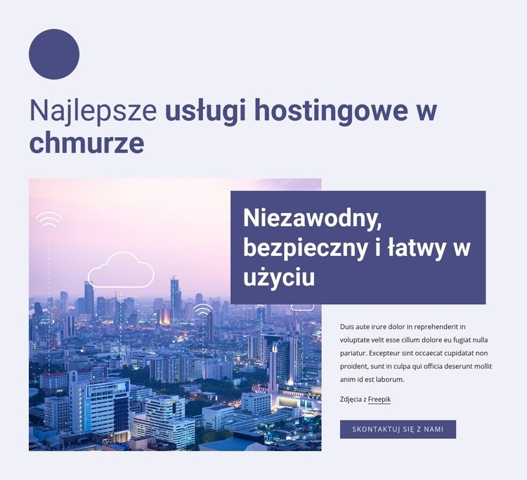 Najlepsze usługi hostingu w chmurze Szablony do tworzenia witryn internetowych