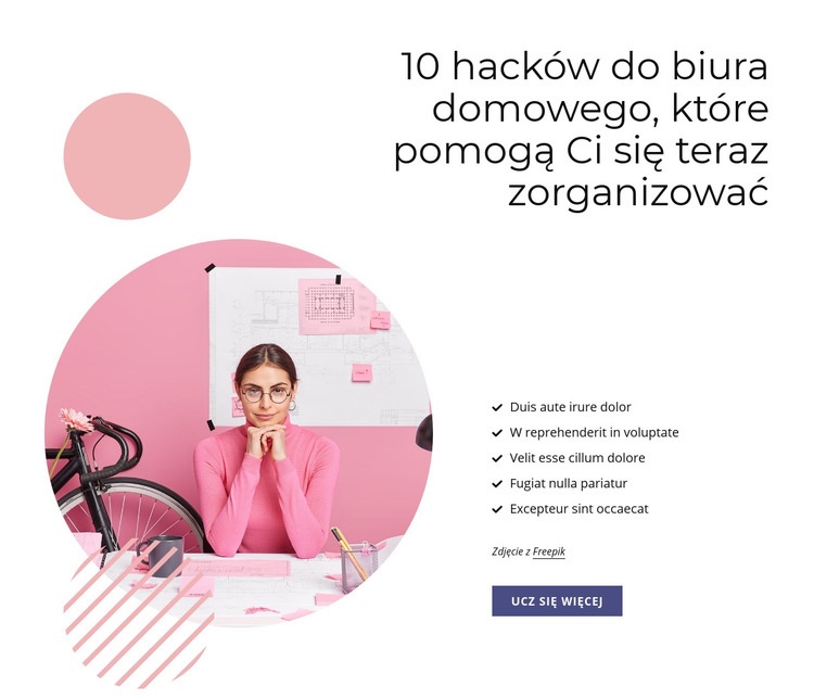 10 hacków do domowego biura Projekt strony internetowej