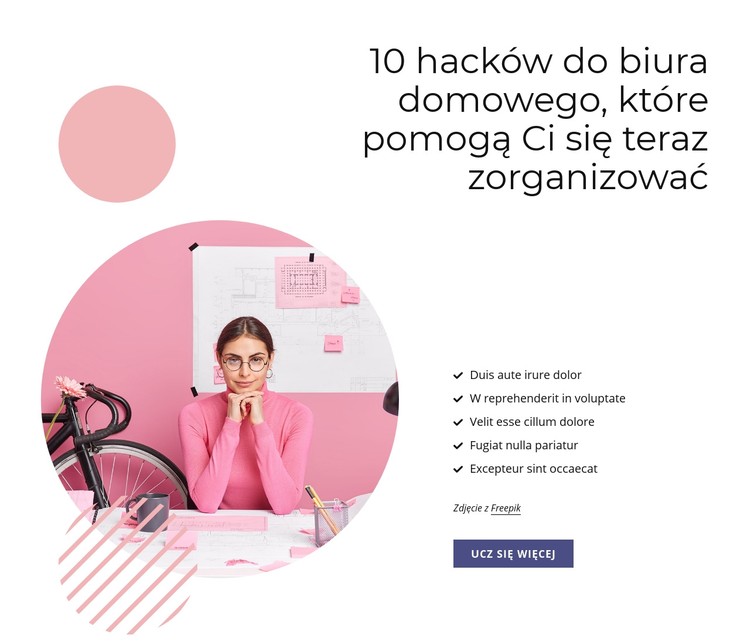 10 hacków do domowego biura Szablon CSS