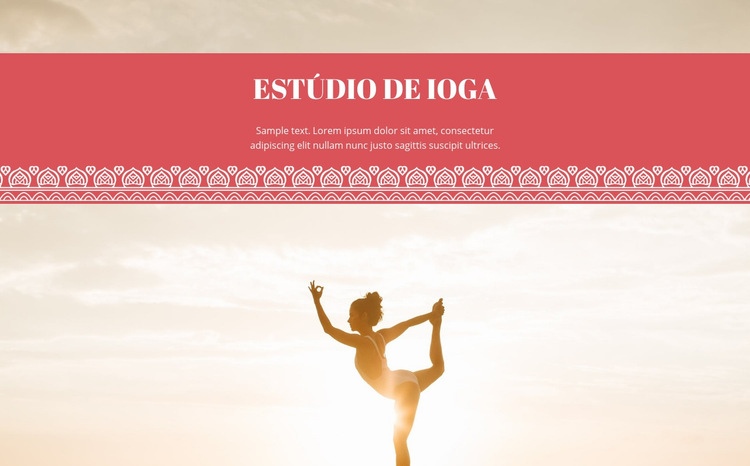 Prática de ioga Maquete do site