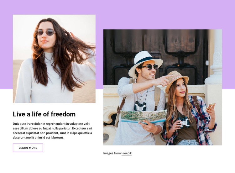 Live a life of freedom Webflow Template Alternative