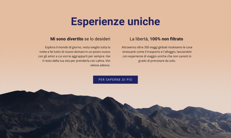 Esperienze uniche Mockup del sito web