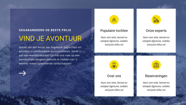 Vind ons avontuur HTML-sjabloon