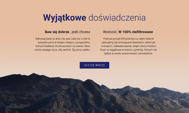 Wyjątkowe doświadczenia Szablon CSS