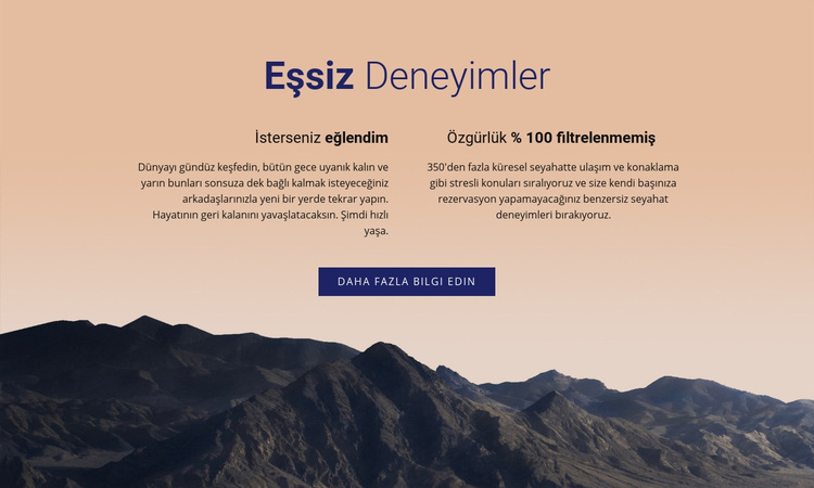 Eşsiz deneyimler WordPress Teması