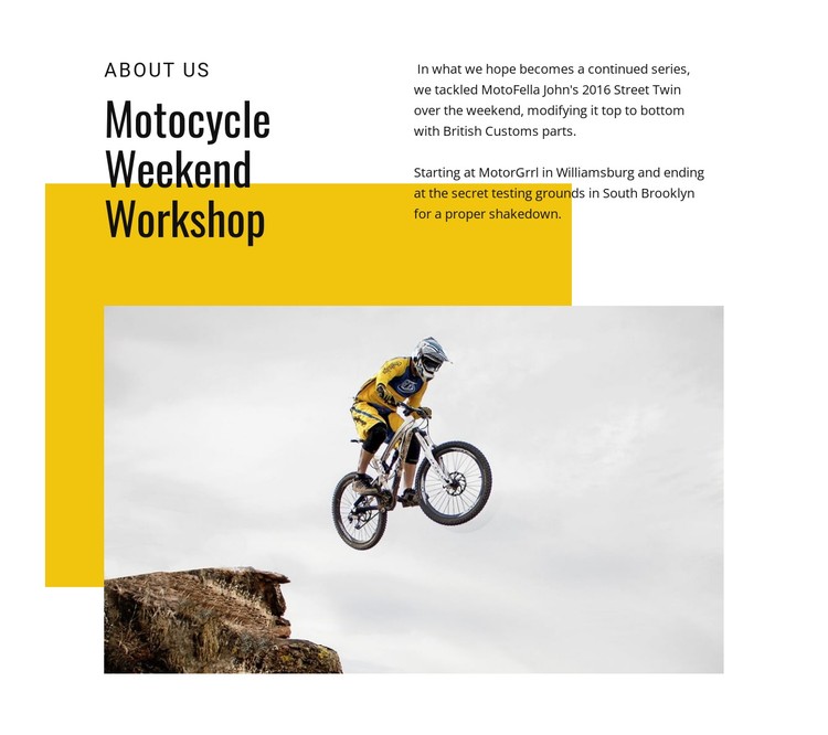 Motocycle weekend workshop CSS Template