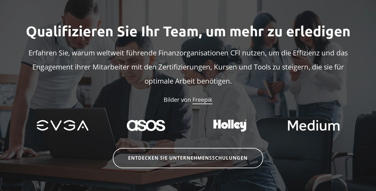 Bilden Sie Ihr Team weiter, um mehr zu erreichen HTML Website Builder