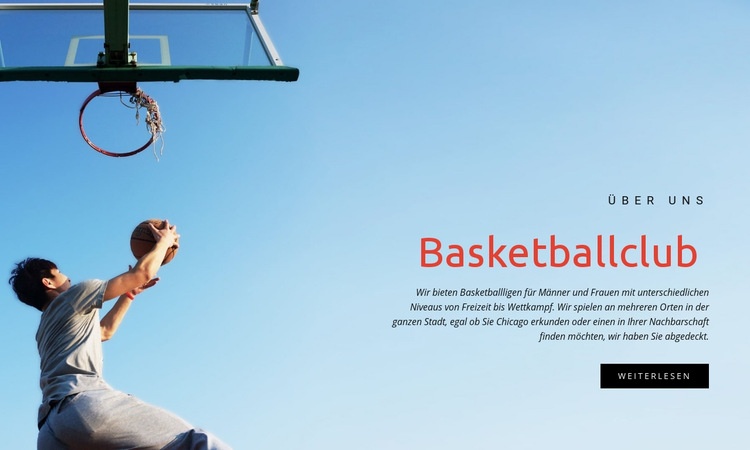 Sportbasketballverein Website-Modell