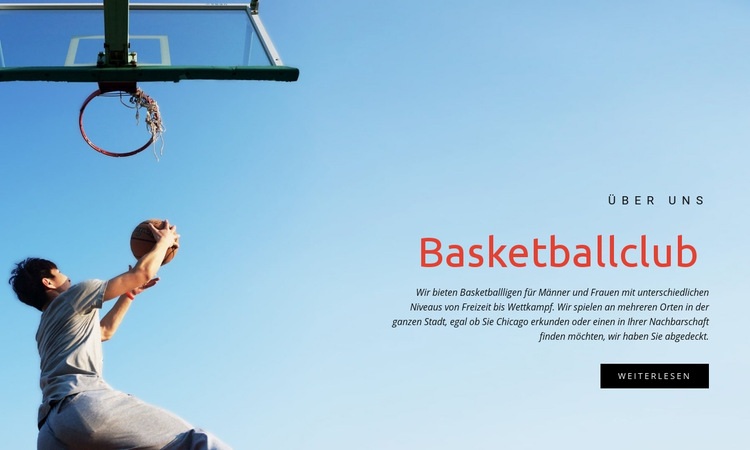 Sportbasketballverein Landing Page