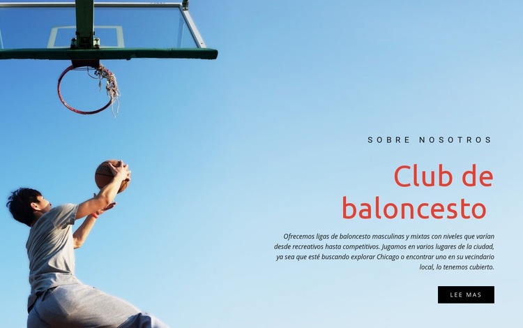 Club de baloncesto deportivo Plantillas de creación de sitios web