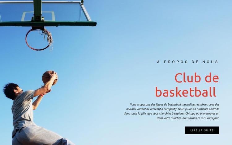 Club de basket-ball sportif Maquette de site Web