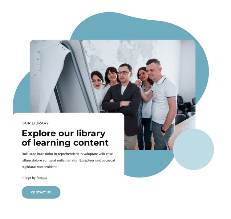 Explore our library of learning content HTML5 Template