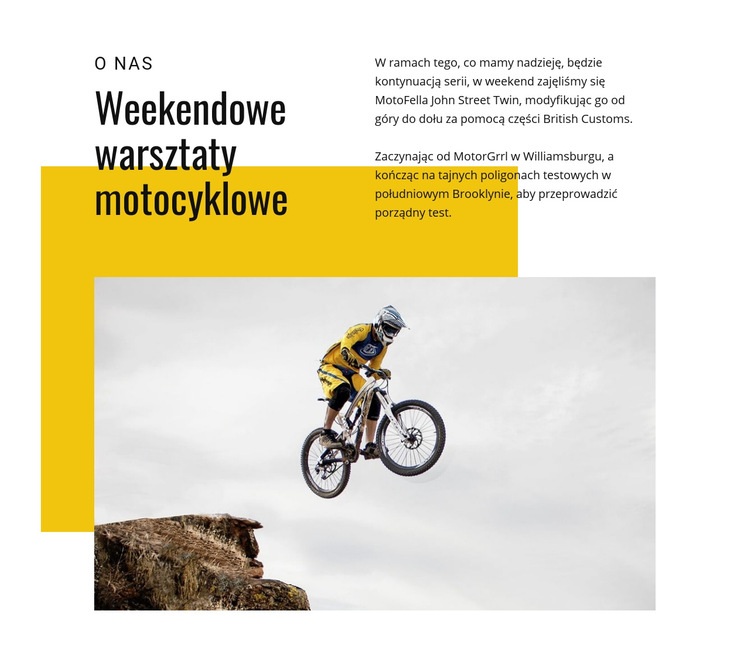 Weekendowe warsztaty motocyklowe Szablon Joomla