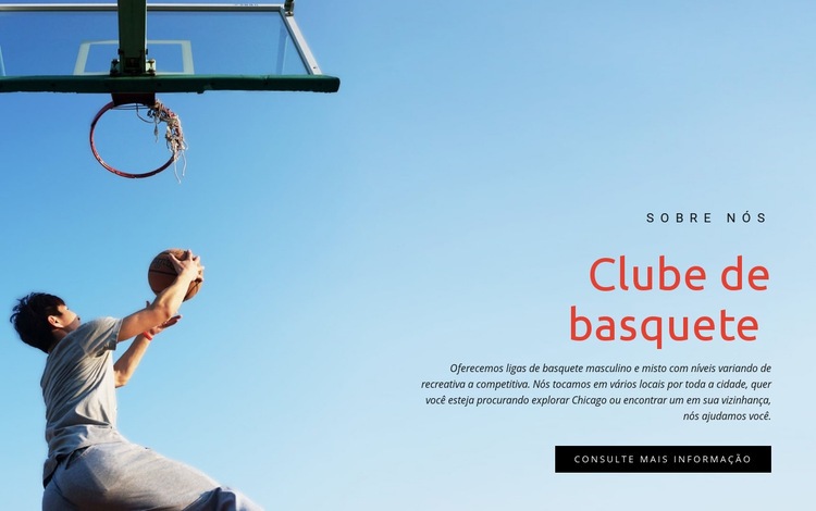 Clube de basquete esportivo Maquete do site
