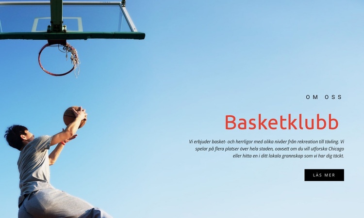 Sport basketklubb Webbplats mall