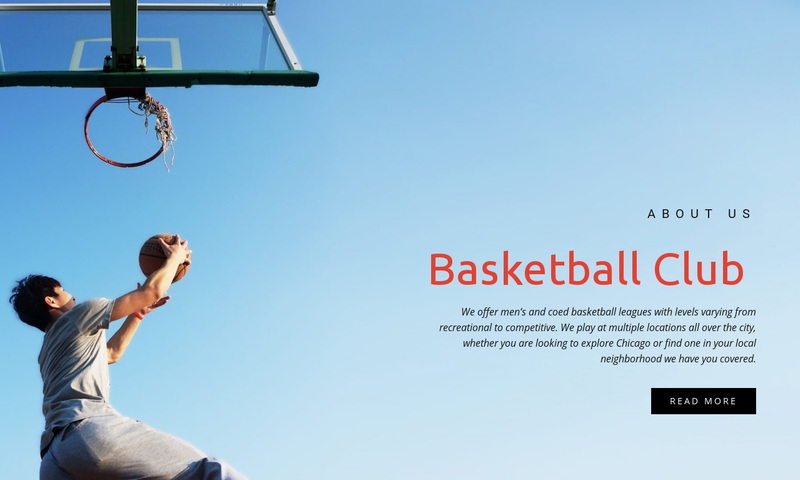 Sport basketball club Web Page Design