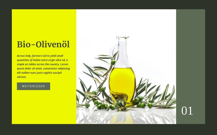 Bio-Olivenöl Eine Seitenvorlage